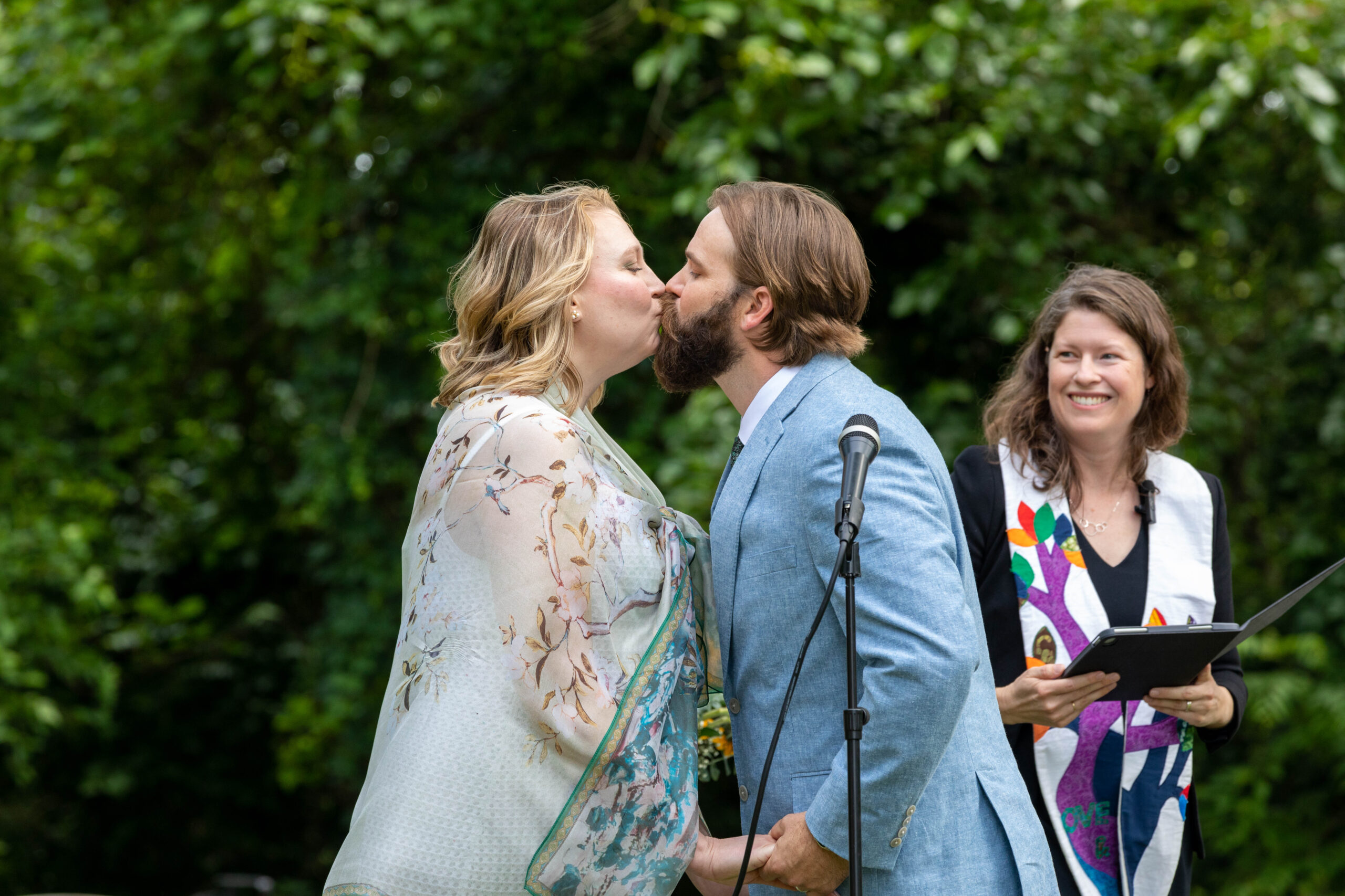 Bride and Groom Kissing